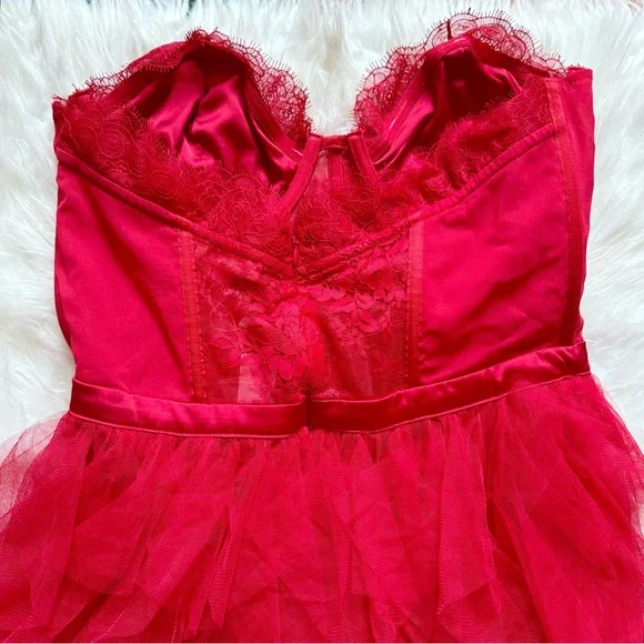 New! FOR LOVE & LEMONS Bustier Gown / Corset Lace Maxi Dress - Picture 12 of 15